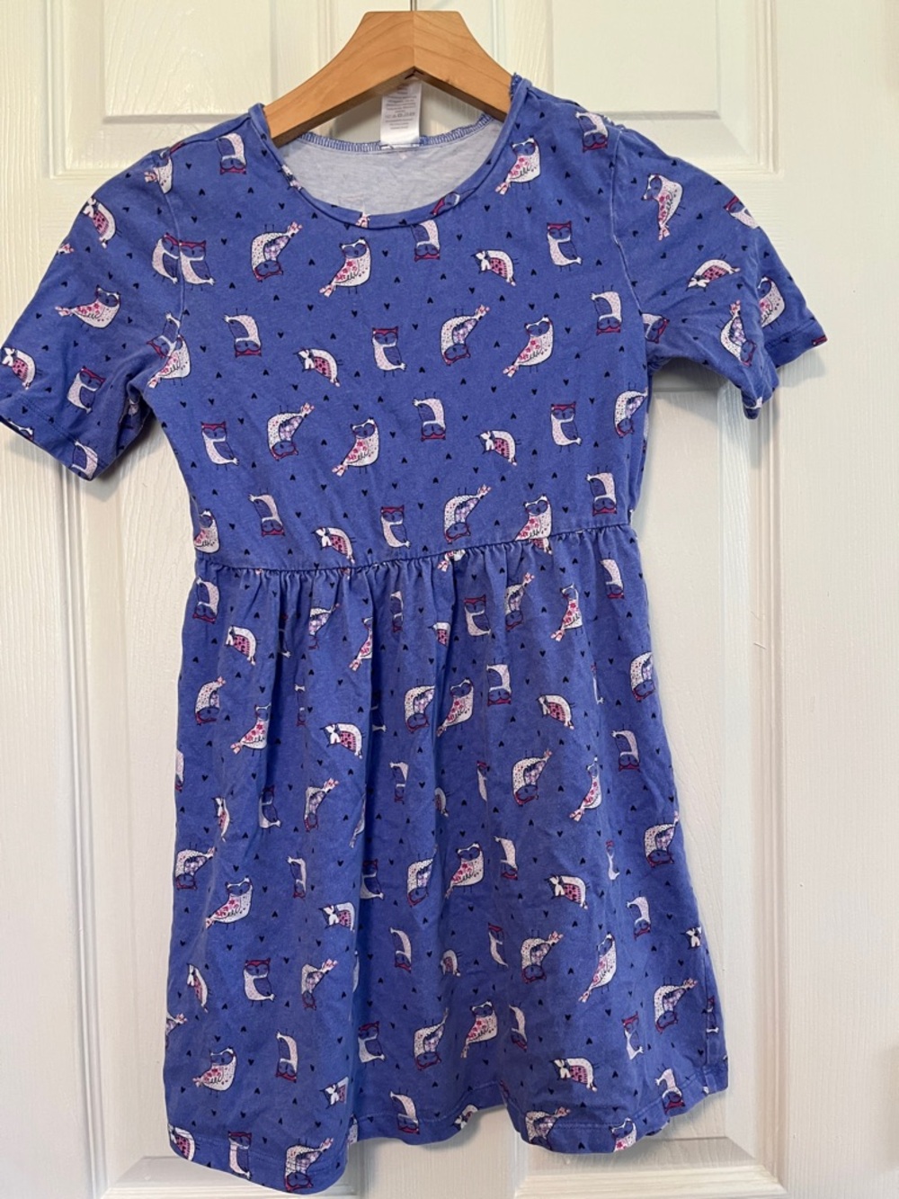 Gymboree Blue Short-Sleeve Bird Print Knit Dress with Pink Accents
